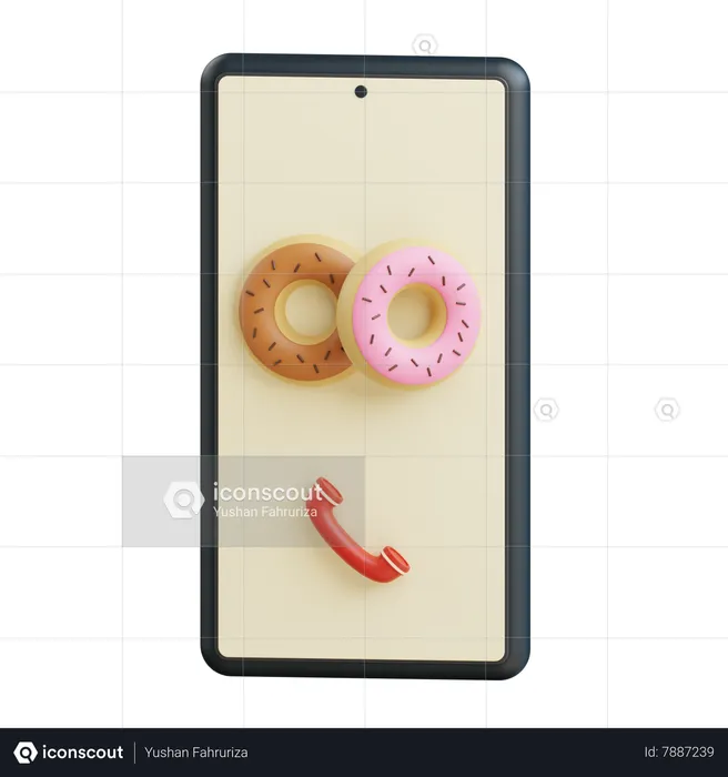 Online Donuts Order  3D Icon