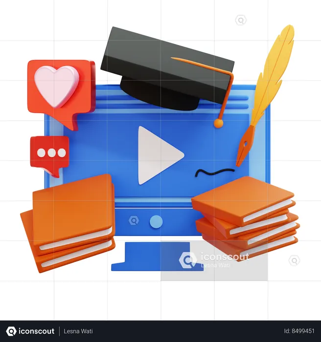 Online Education  3D Icon