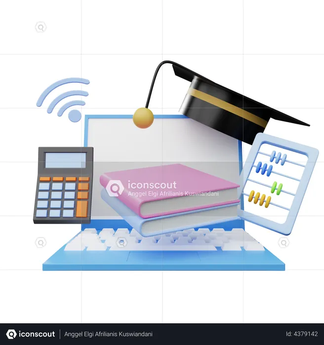 Online education  3D Illustration