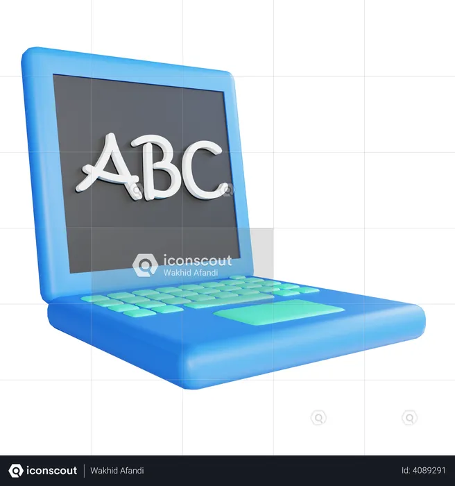Online Education On Laptop  3D Illustration