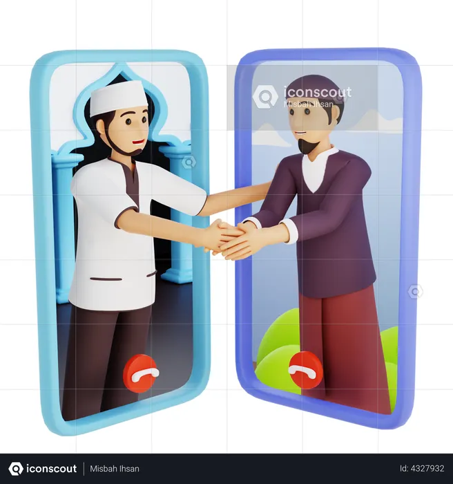 Online Eid Greeting  3D Illustration