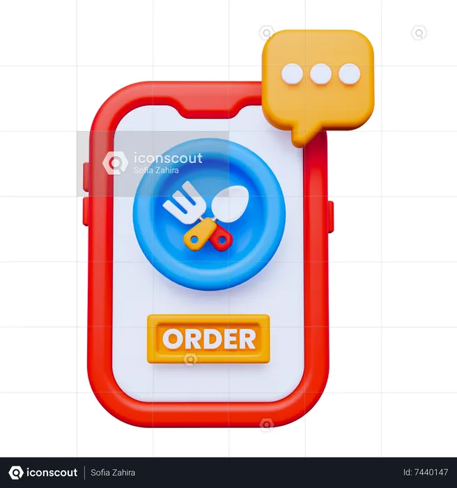 Online-Essensbestellung  3D Icon