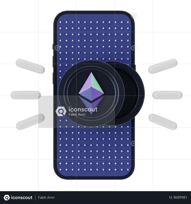Online Etehreum  3D Icon