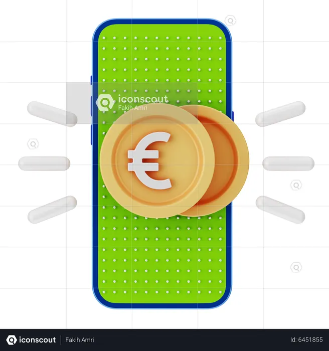 Euros en línea  3D Icon