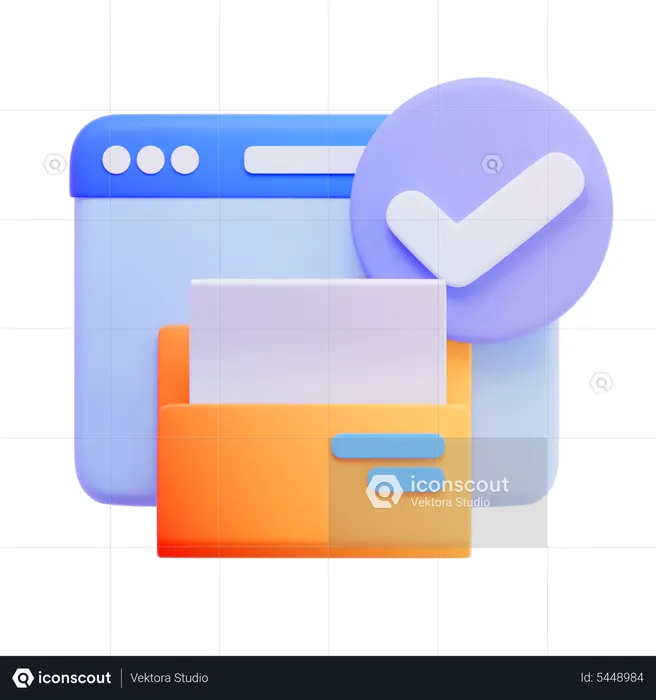 Online File Approve  3D Icon