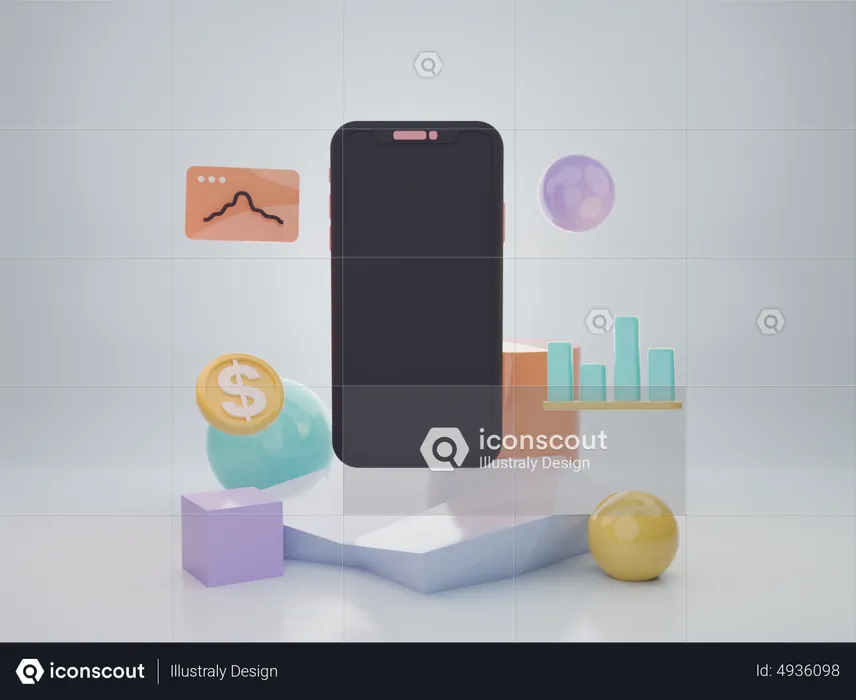 Online Finance Advertising  3D Illustration
