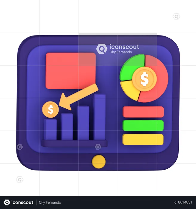 Online Financial Loss  3D Icon