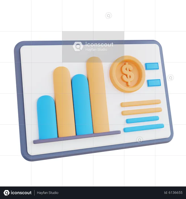 Online Financial Presentation  3D Icon