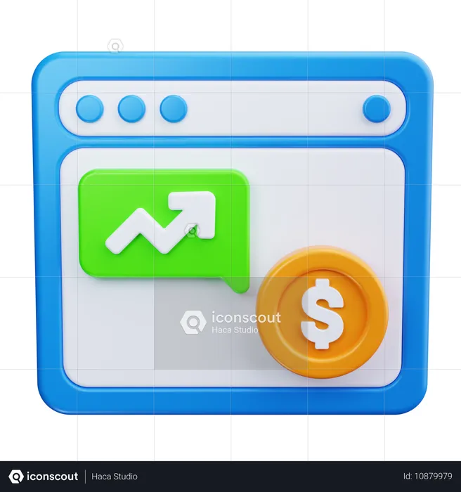 Online-Finanzwachstum  3D Icon