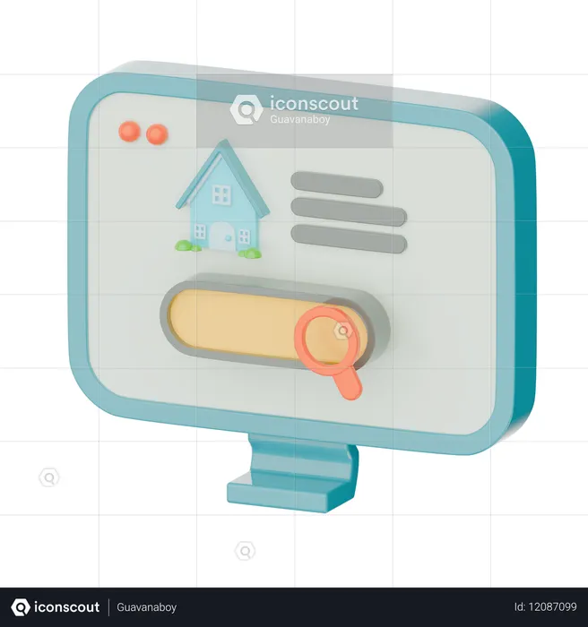 Online Find House  3D Icon
