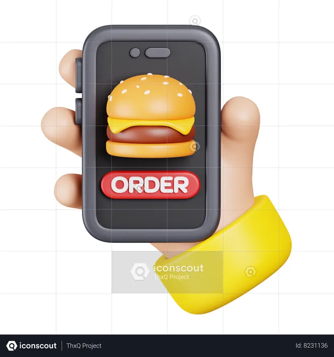 Online Food Order  3D Icon