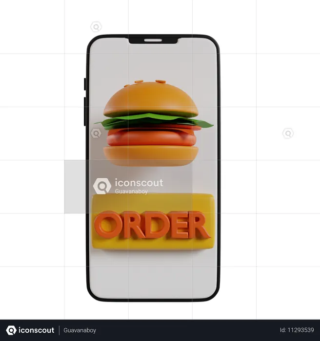 온라인 음식 주문  3D Icon