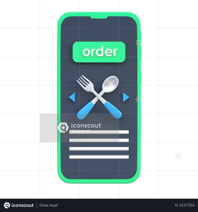 Online Food Order  3D Icon