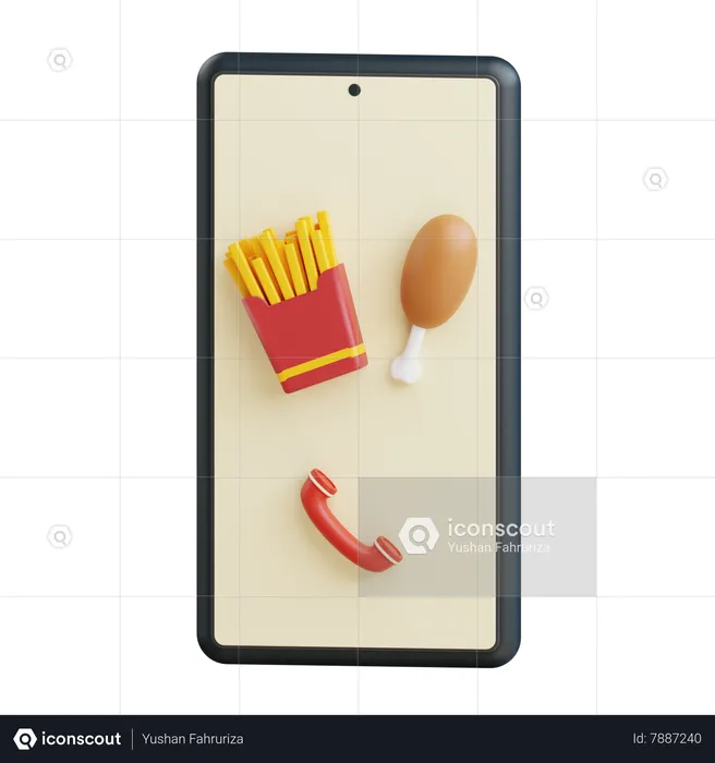 Online Food Order  3D Icon