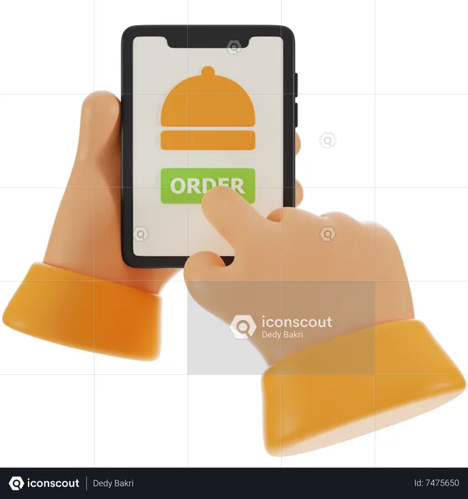 Online Food Order  3D Icon