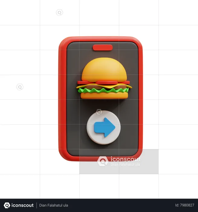 Online Food Order  3D Icon