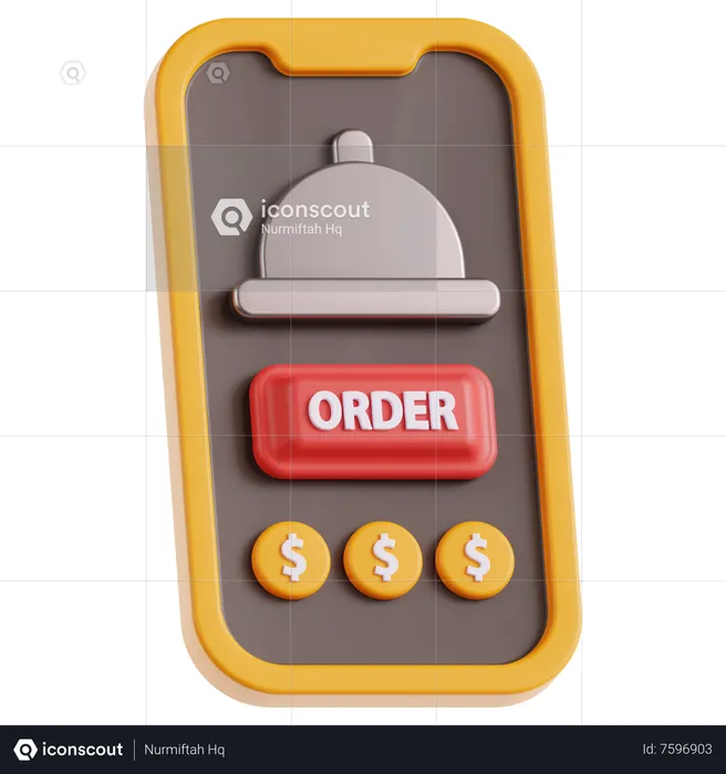 Online Food Order  3D Icon