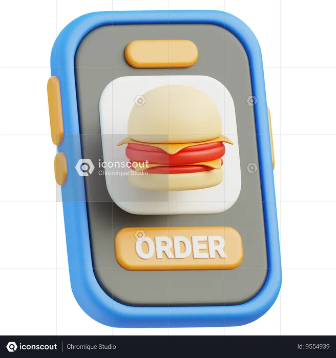 Online Food Order  3D Icon