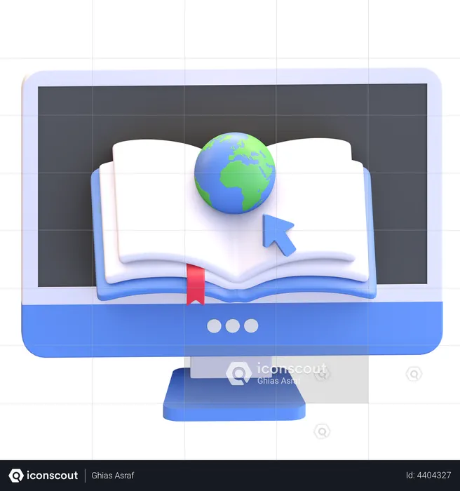 Online Geography Class  3D Illustration