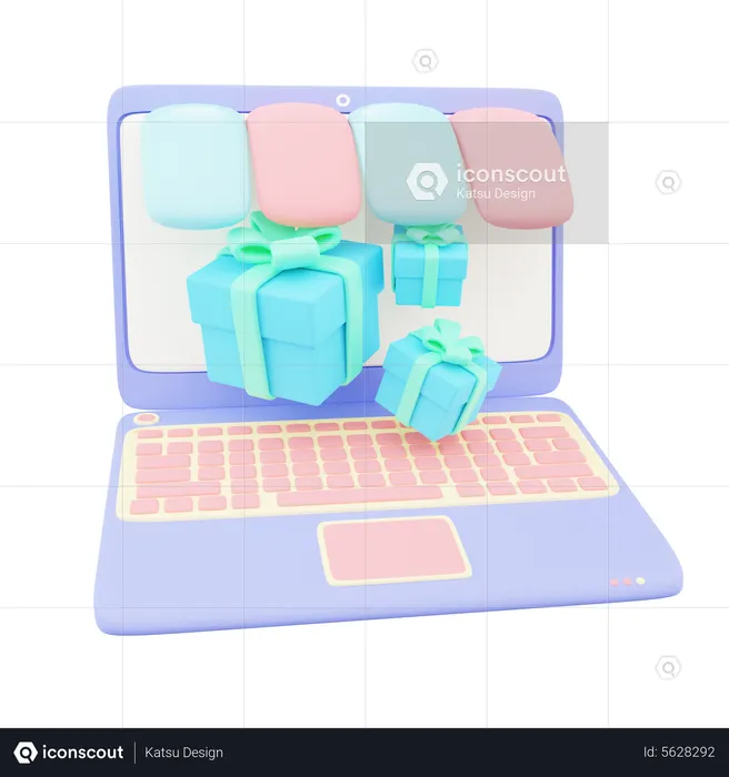 Online Gift Shopping  3D Icon