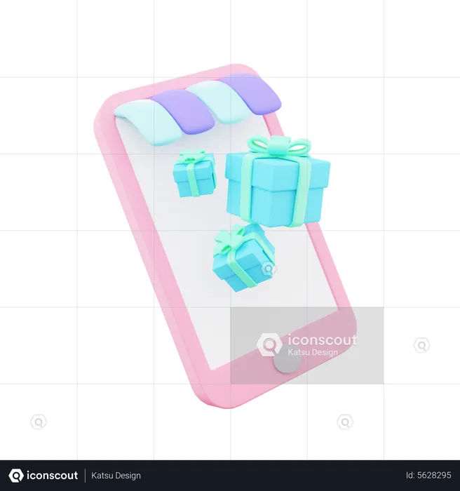 Online Gift Shopping  3D Icon