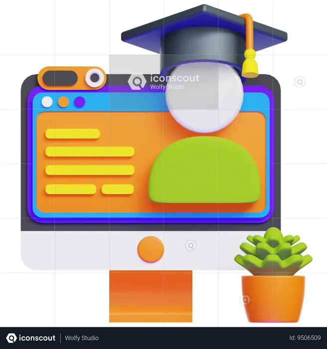 Online Graduation  3D Icon