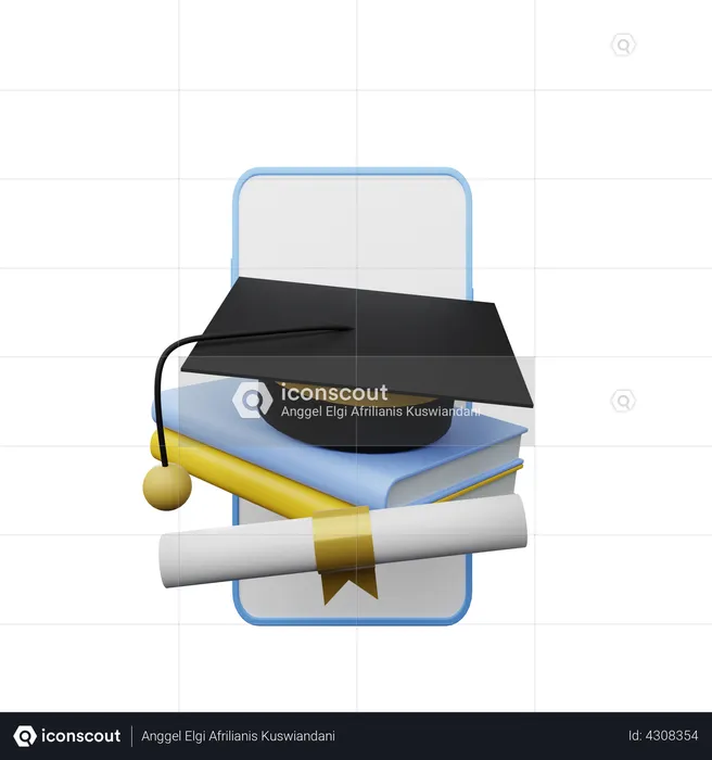 Online graduation  3D Illustration