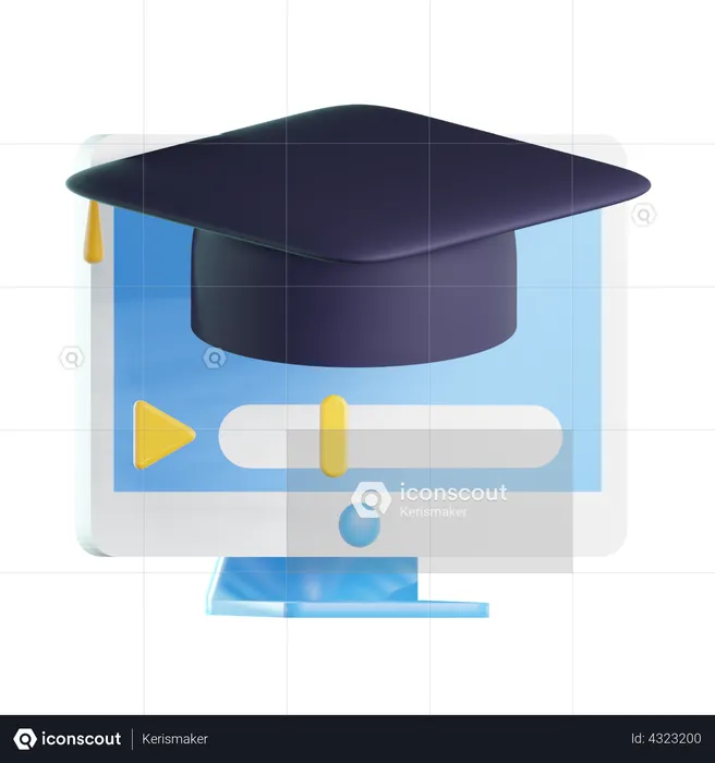 Online graduation  3D Icon