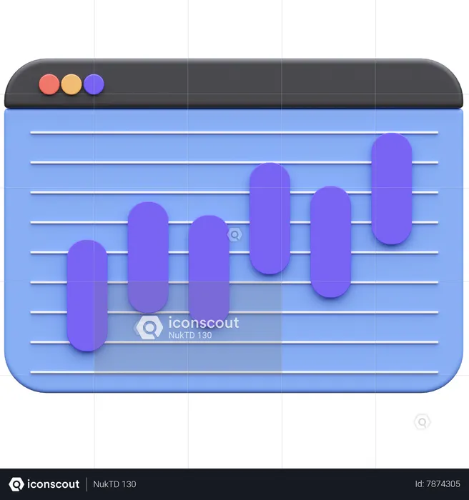 Online Graph  3D Icon