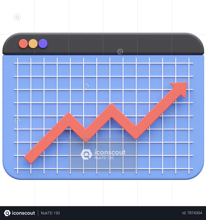 Online Growth Chart  3D Icon