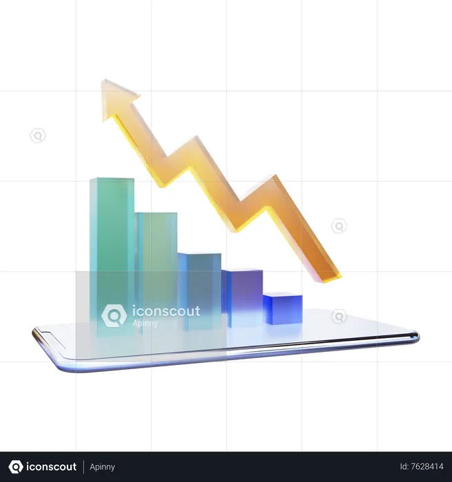 Online Growth Chart  3D Icon