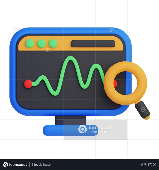 Online Health Monitoring  3D Icon