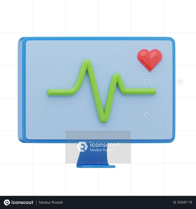 Online Health Monitoring  3D Icon