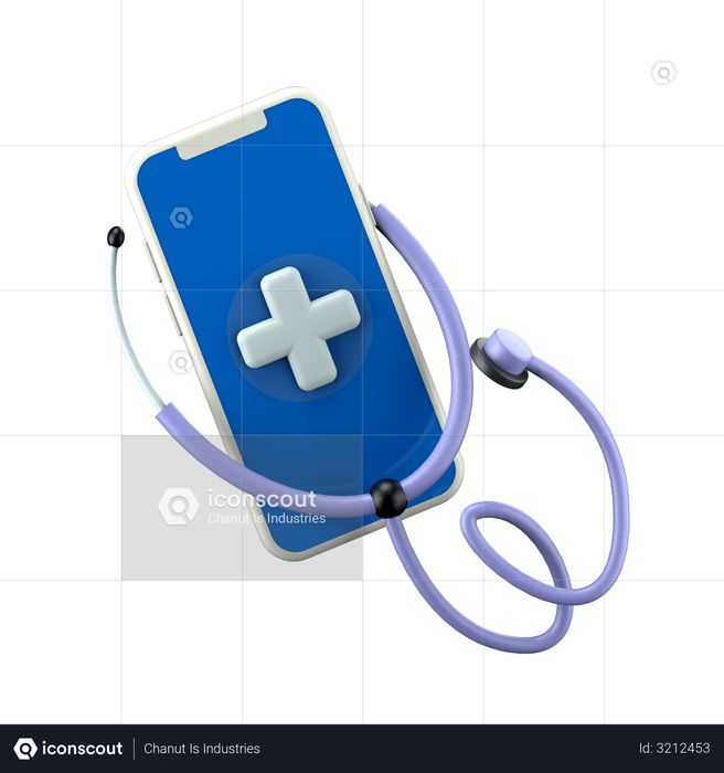 Online healthcare app 3D Illustration