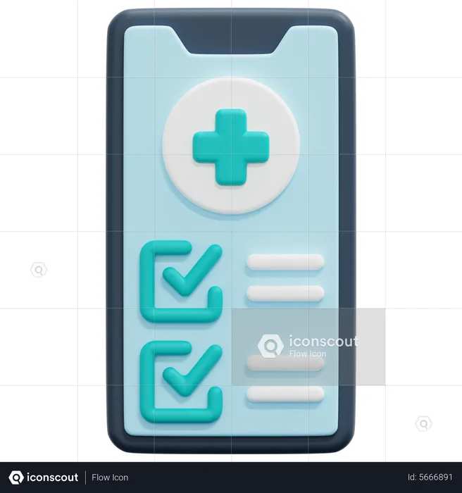 Online Healthcare List  3D Icon