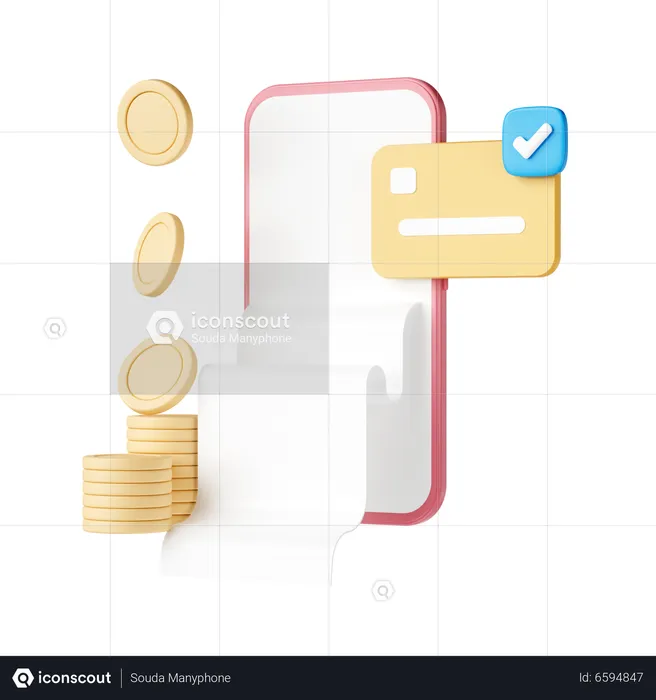 Online Invoice Payment  3D Illustration