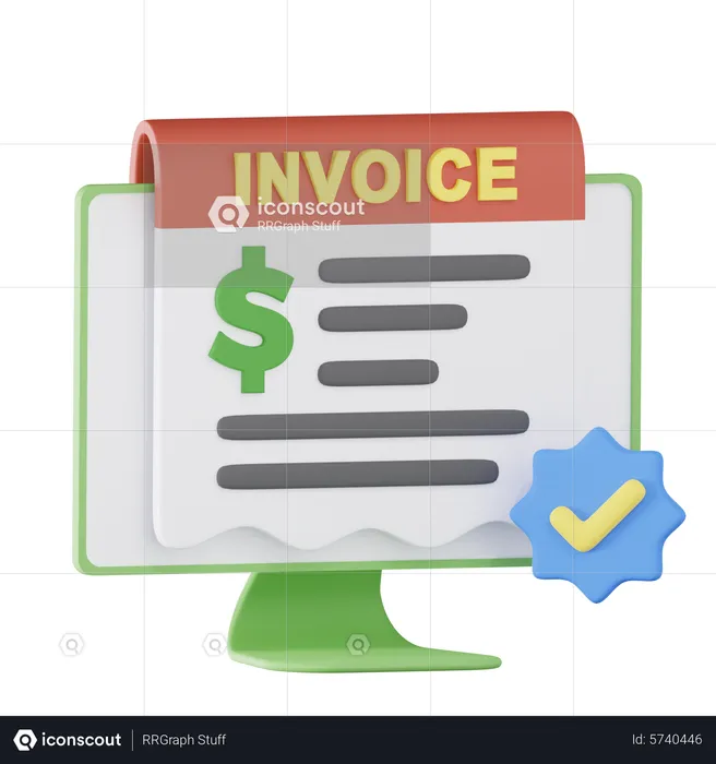 Online Invoice Payment Done  3D Icon