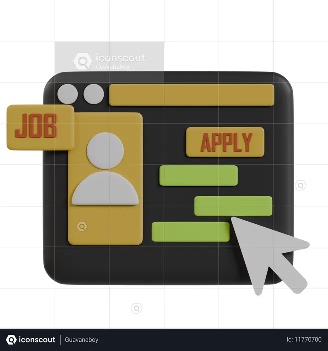 Online Job Apply  3D Icon