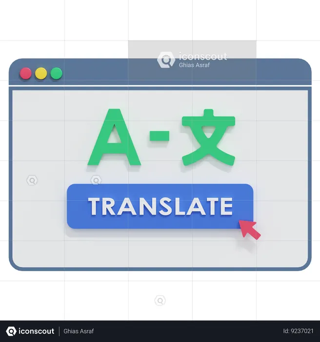 Online Language Translation  3D Icon