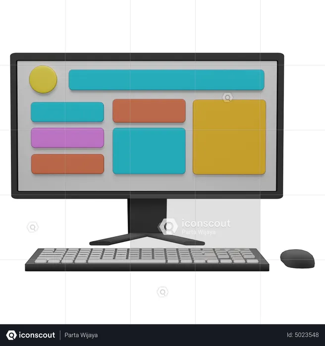 Online Layout  3D Icon