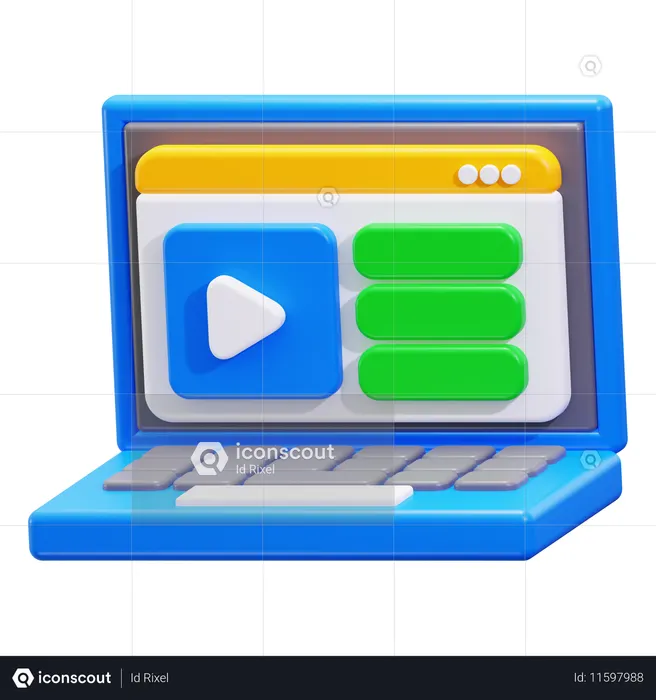 Online Learning  3D Icon