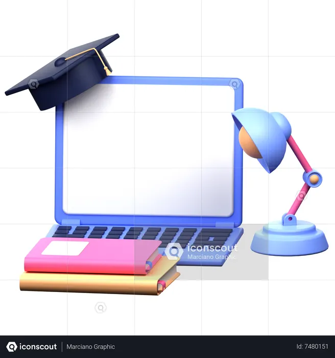 Online Learning  3D Icon