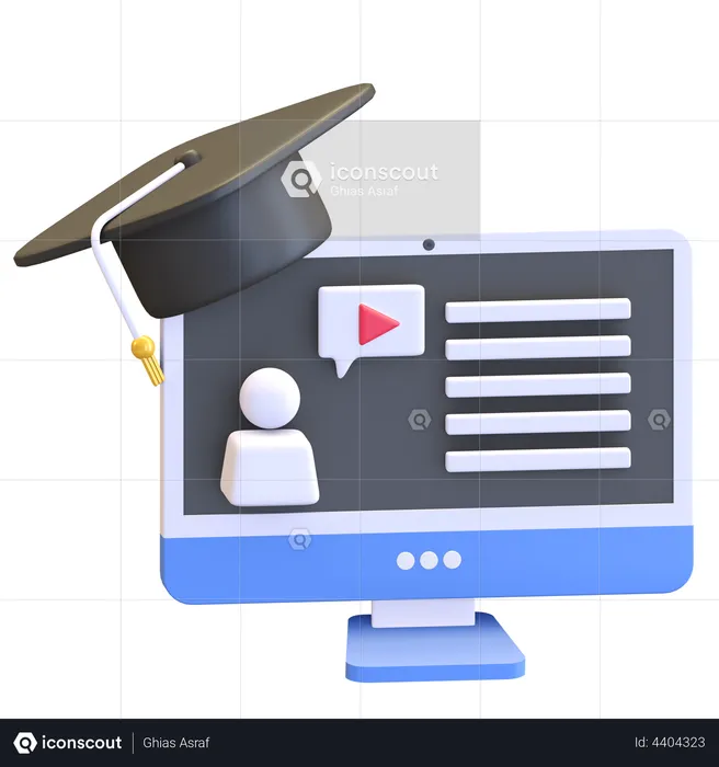 Online Learning  3D Illustration