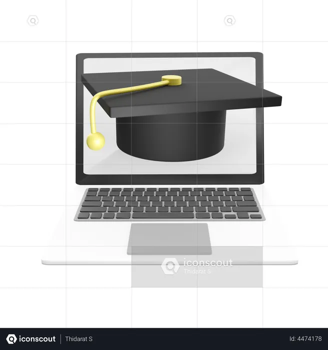 Online Learning  3D Illustration