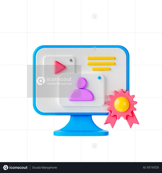 Online Learning  3D Icon