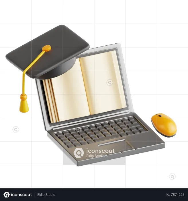Online Learning  3D Icon