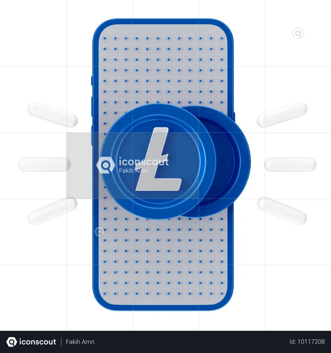 Online Litecoin Coin  3D Icon