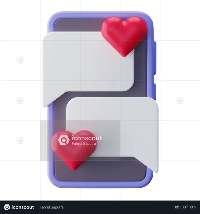 Online Love Chat  3D Icon