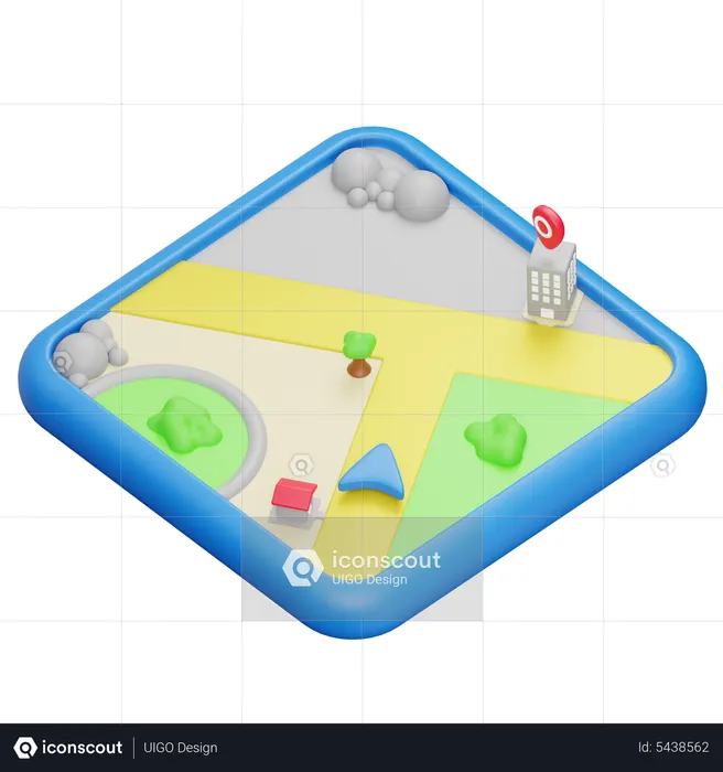 Online Map  3D Icon