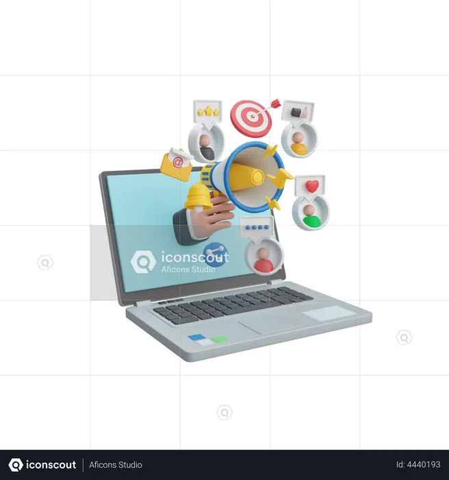 Online Marketing  3D Illustration